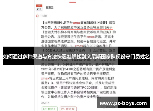 如何通过多种渠道与方法快速准确找到突尼斯国家队现役守门员姓名