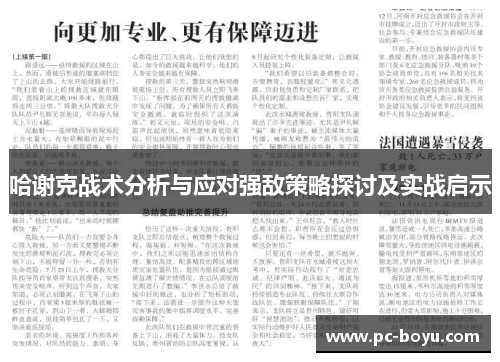 哈谢克战术分析与应对强敌策略探讨及实战启示